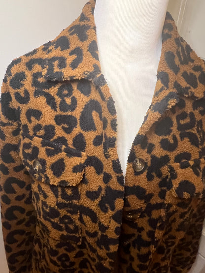 Amber Moon Revival: Leopard Fuzzy Shacket