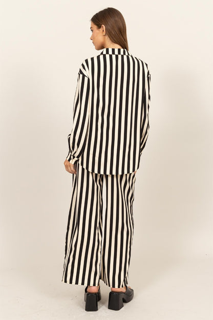 Striped Button Down & Pants Set