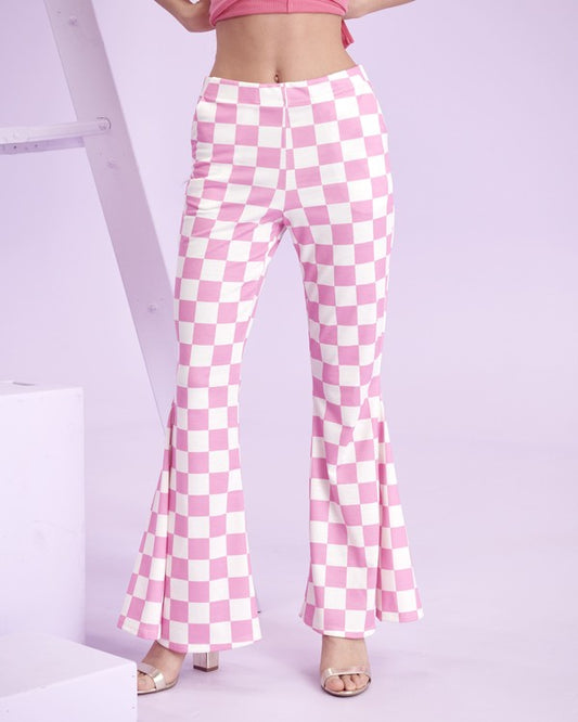 Checkered Pants in Pink or Orange