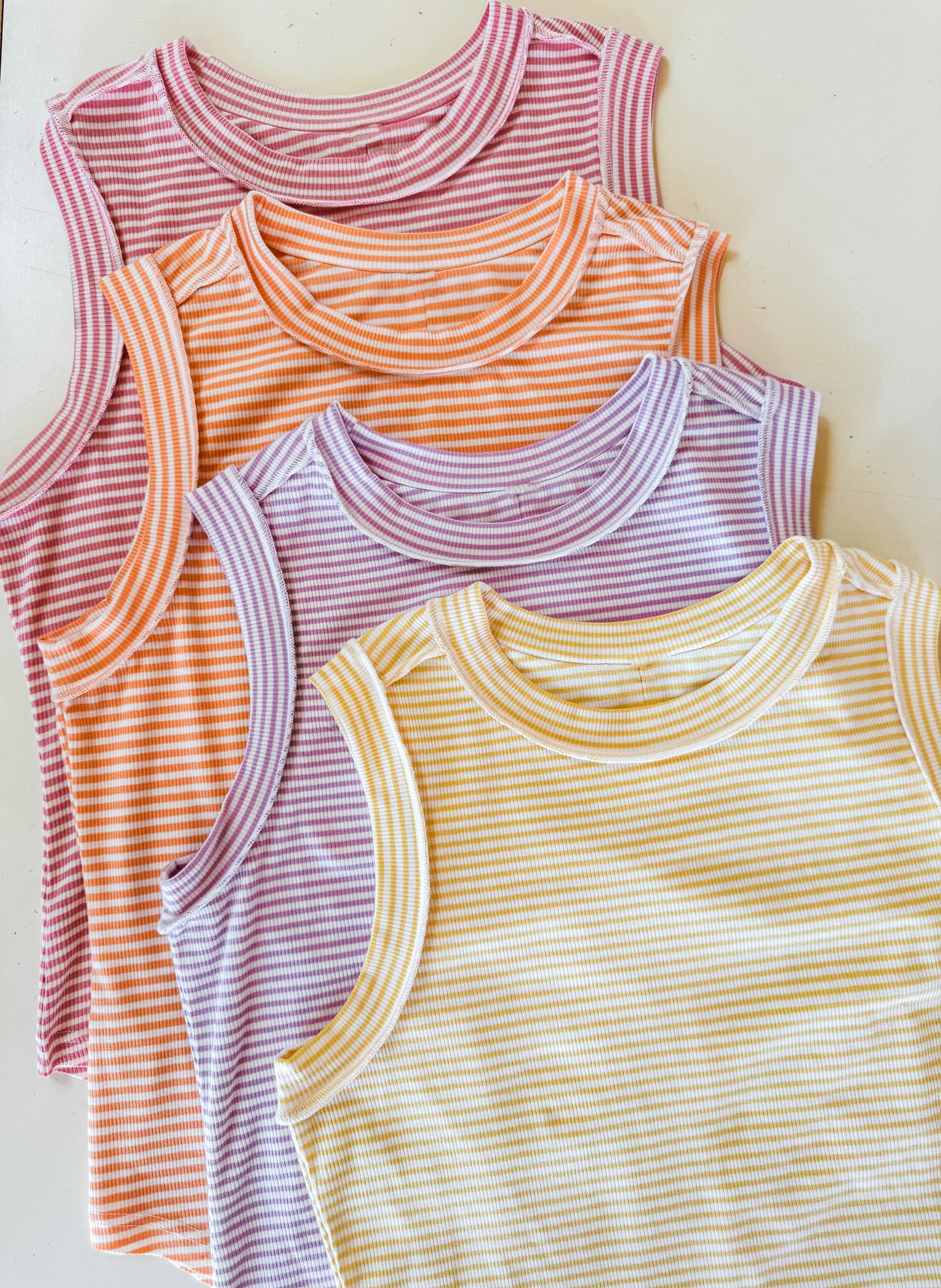 CLOSED PREORDER: Summer Bianca Striped Ribbed Tank
