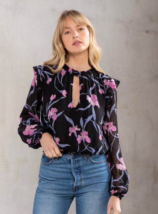 Amber Moon Revival: Floral Choker Blouse