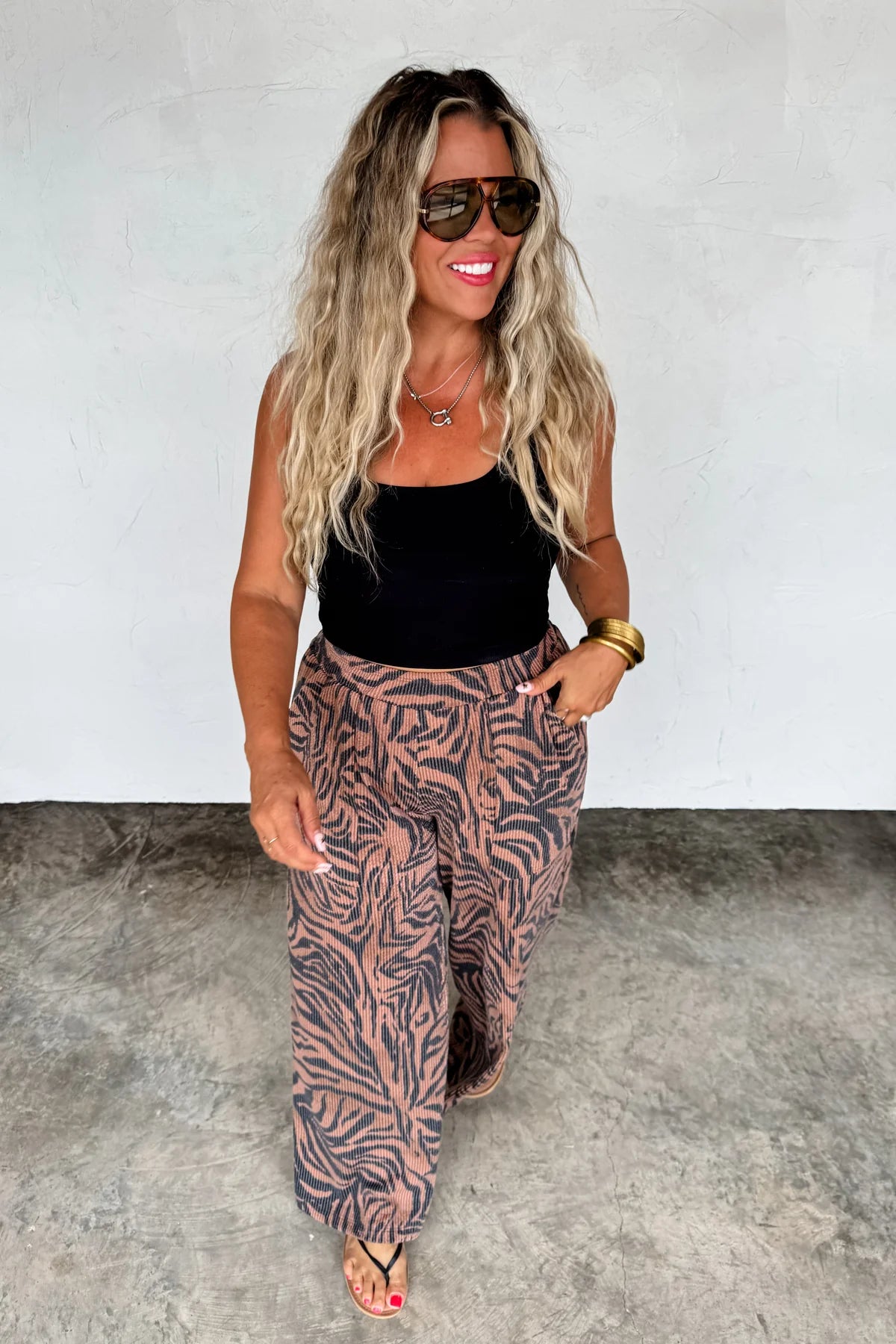 PREORDER: Zebra Haddie Wide Leg Pants