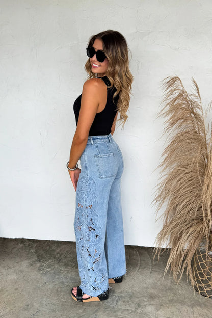 Floral Charm Wide Leg Jean