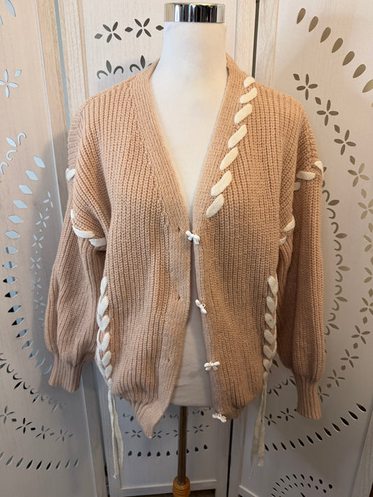 Amber Moon Revival: NWT Laced Bow Button Cardigan