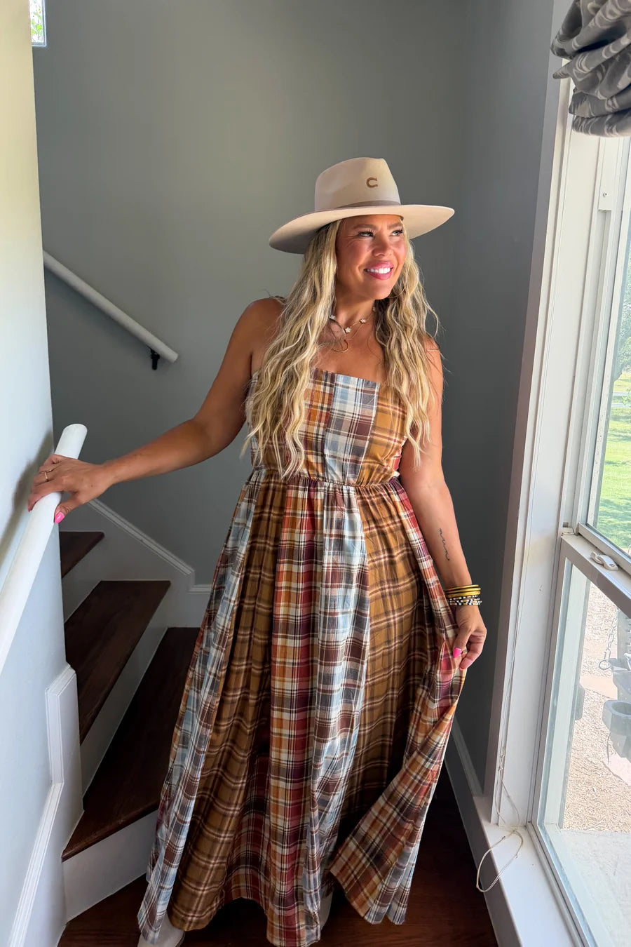 PREORDER: The Ashford Plaid Maxi Dress