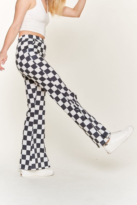 Checkered Pants in Pink or Orange