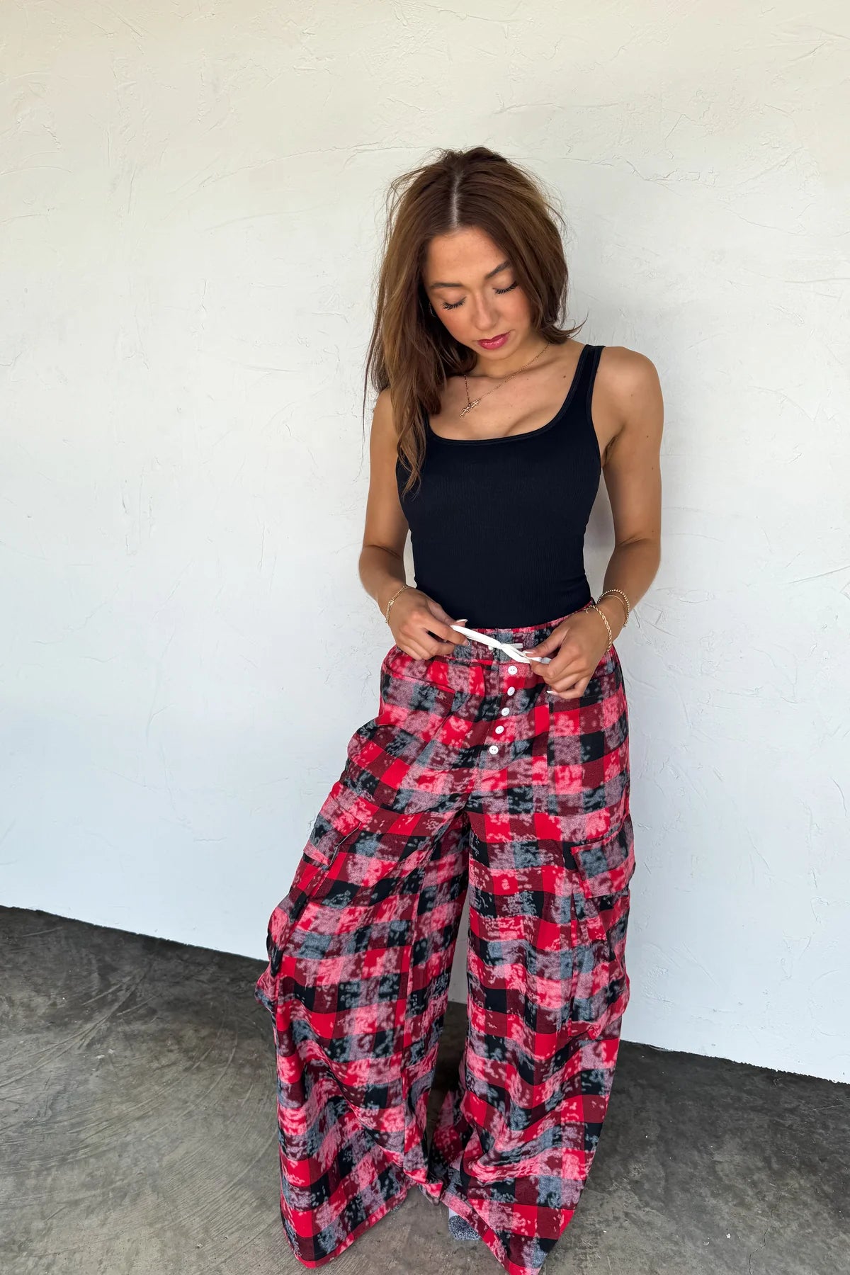 PREORDER: Plaid Behavior Wide Leg Pants