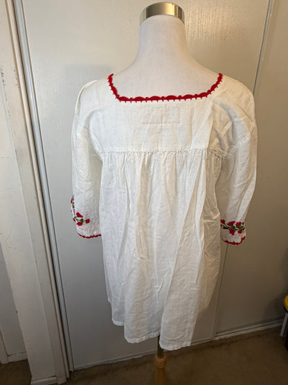 Amber Moon Revival: White Floral Embroidered Mexican Blouse