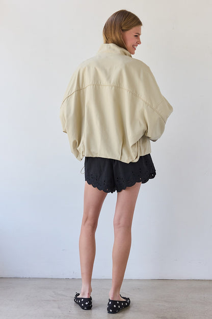 Black Scalloped Eyelet Shorts