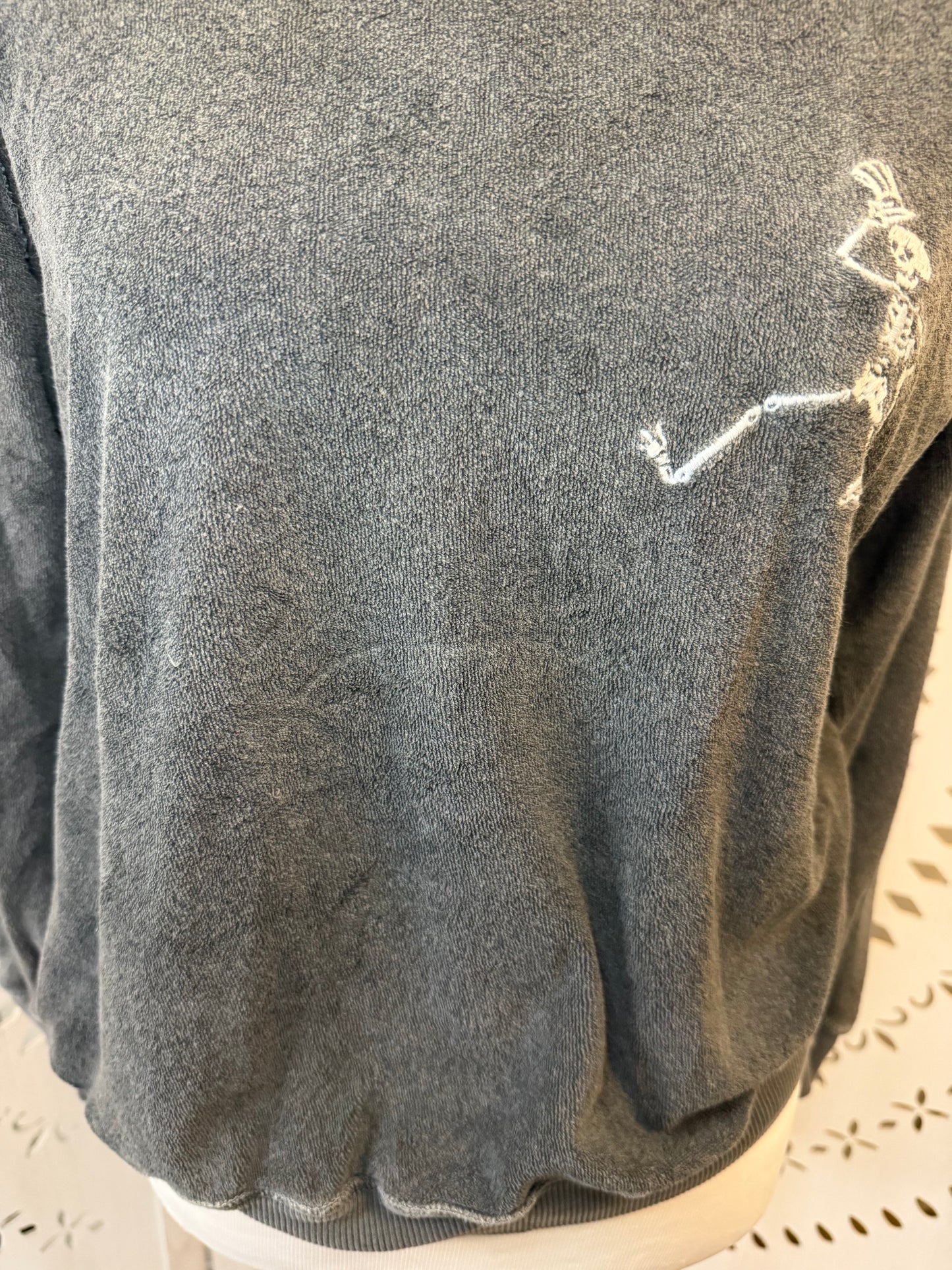 Amber Moon Revival: Organic Cotton Grateful Dead Dancing Skeleton Terry Sweatshirt