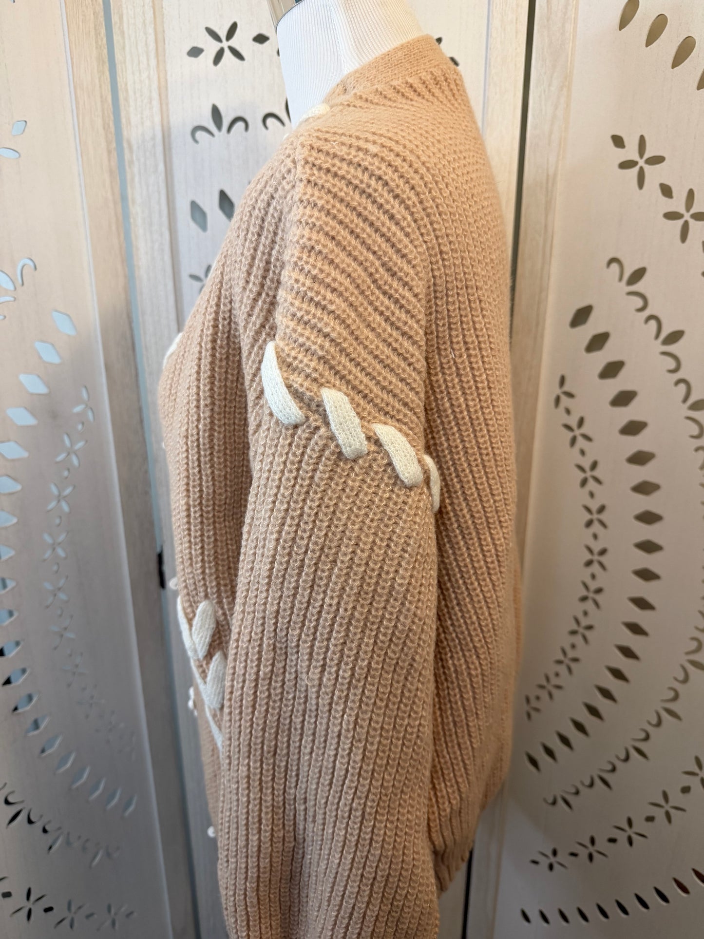 Amber Moon Revival: NWT Laced Bow Button Cardigan