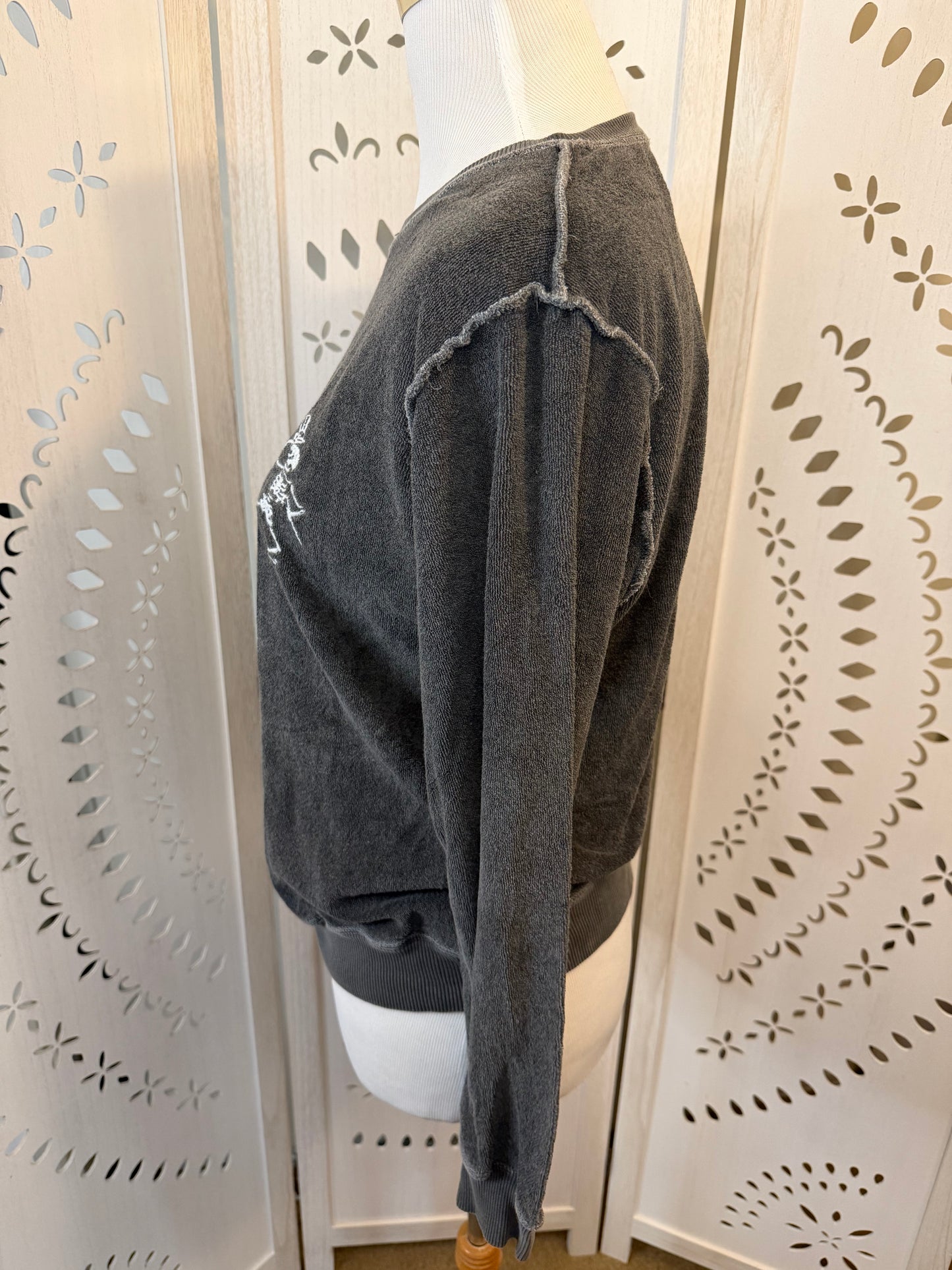 Amber Moon Revival: Organic Cotton Grateful Dead Dancing Skeleton Terry Sweatshirt