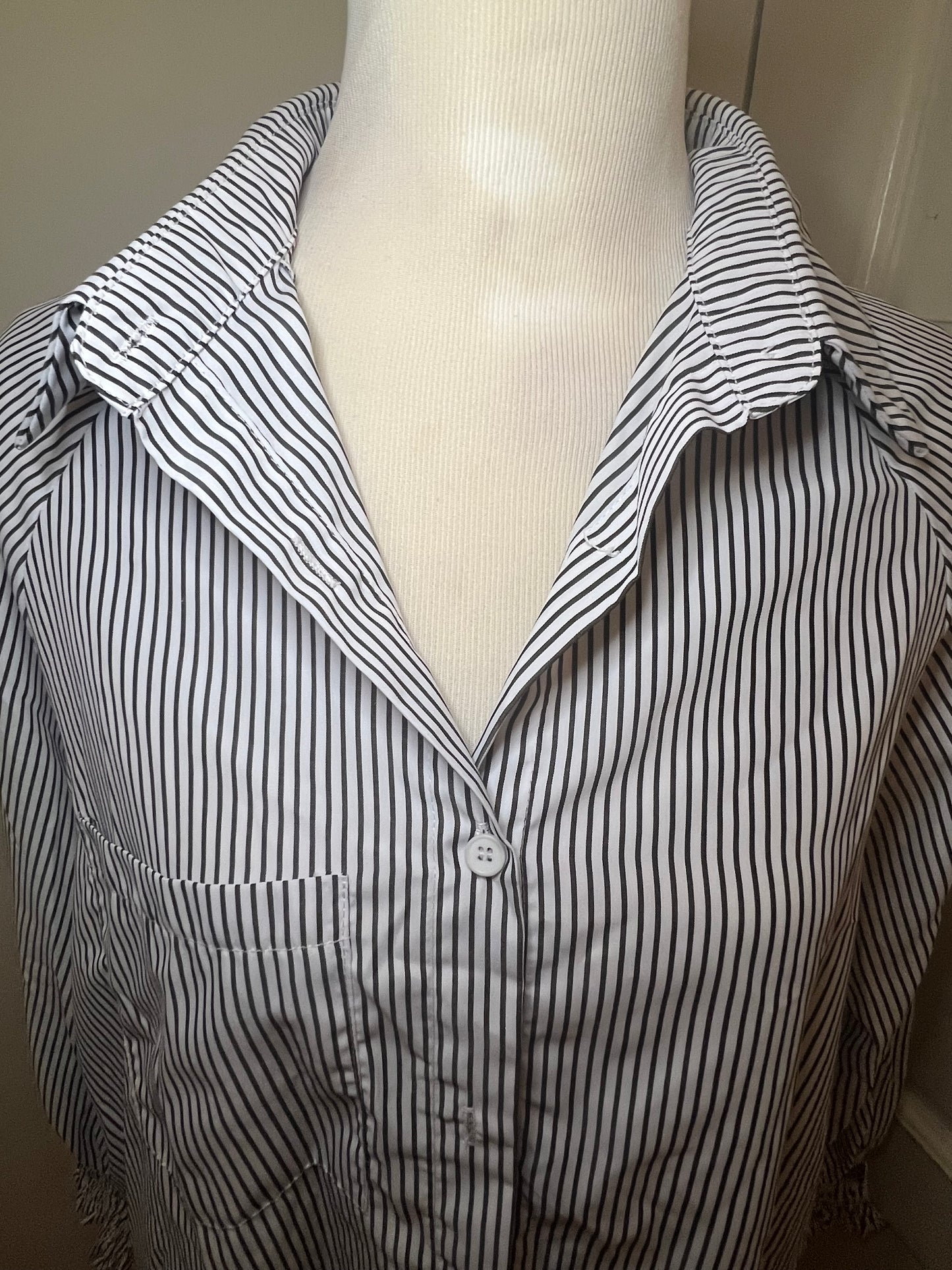 Amber Moon Revival: Striped Button Down w/ Smocked Cuffs