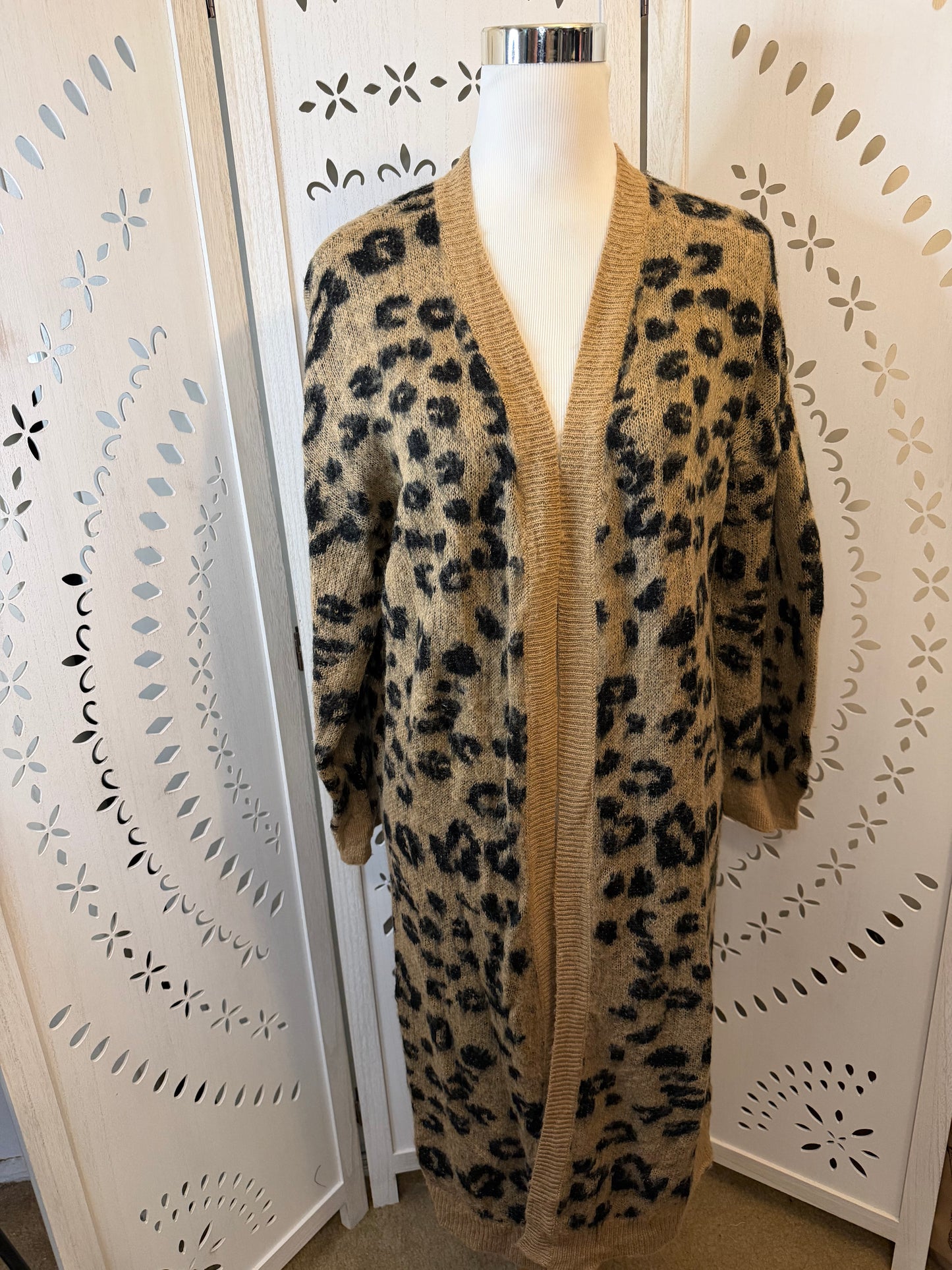 Amber Moon Revival: Long Leopard Cardigan Duster