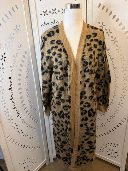 Amber Moon Revival: Long Leopard Cardigan Duster