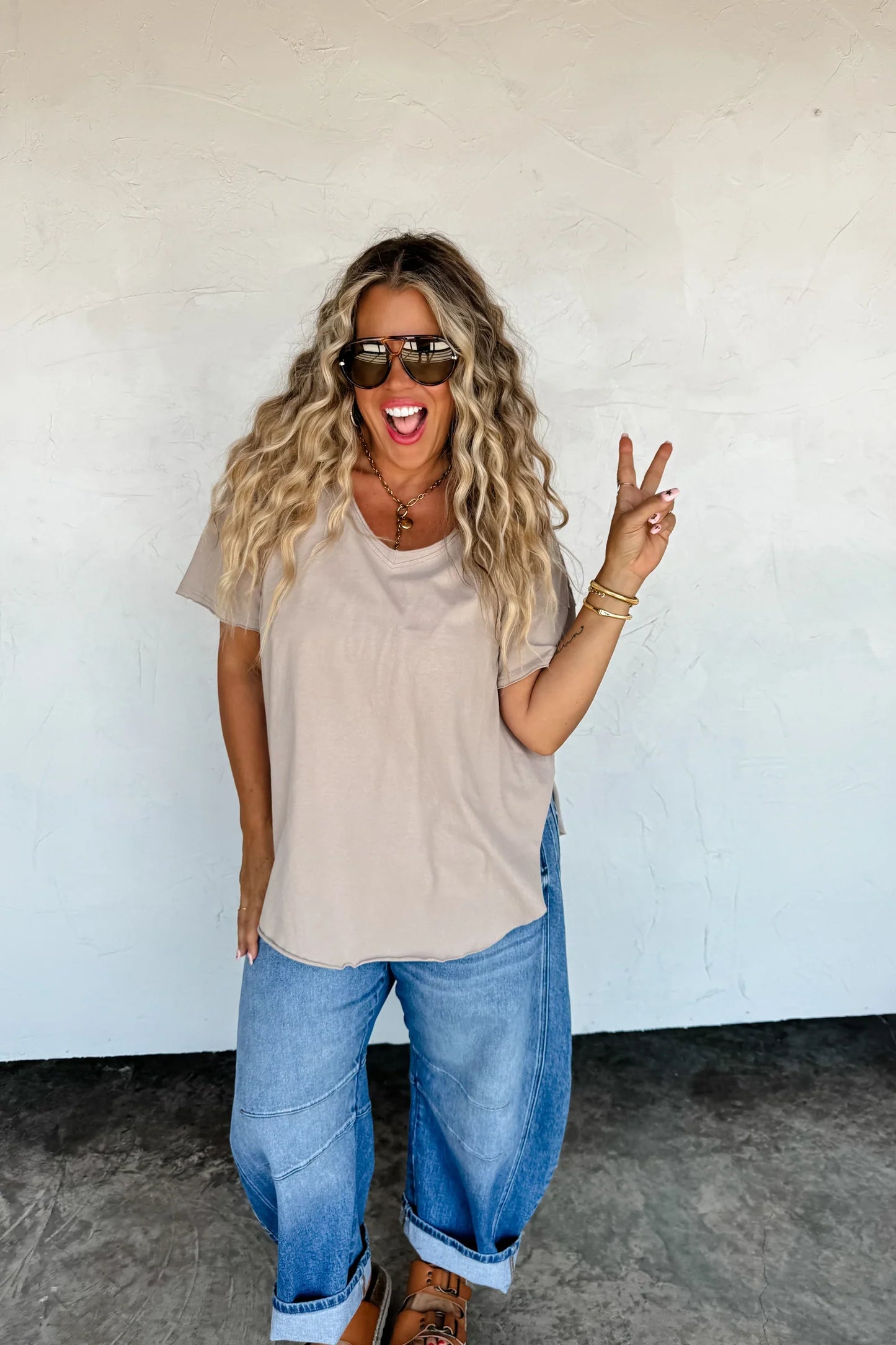 Camo V-Neck Boyfriend Tee