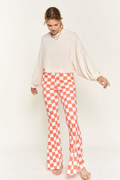 Checkered Pants in Pink or Orange