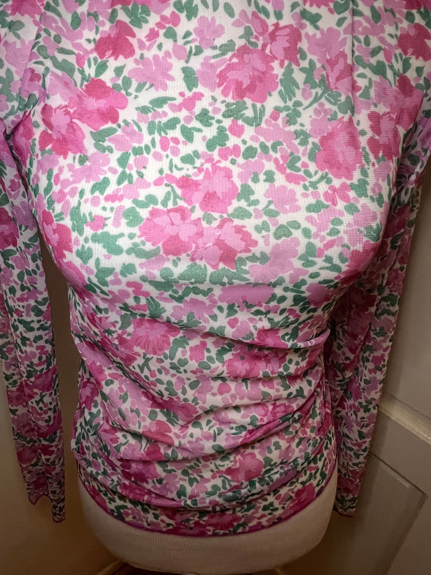 Amber Moon Revival: Mesh Floral Layering Top