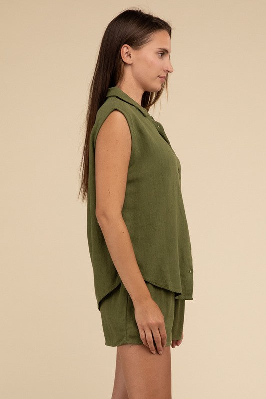 Linen Shorts Set
