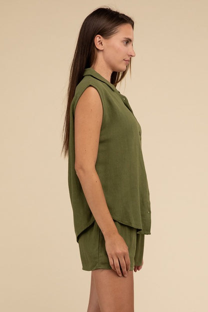 Linen Shorts Set