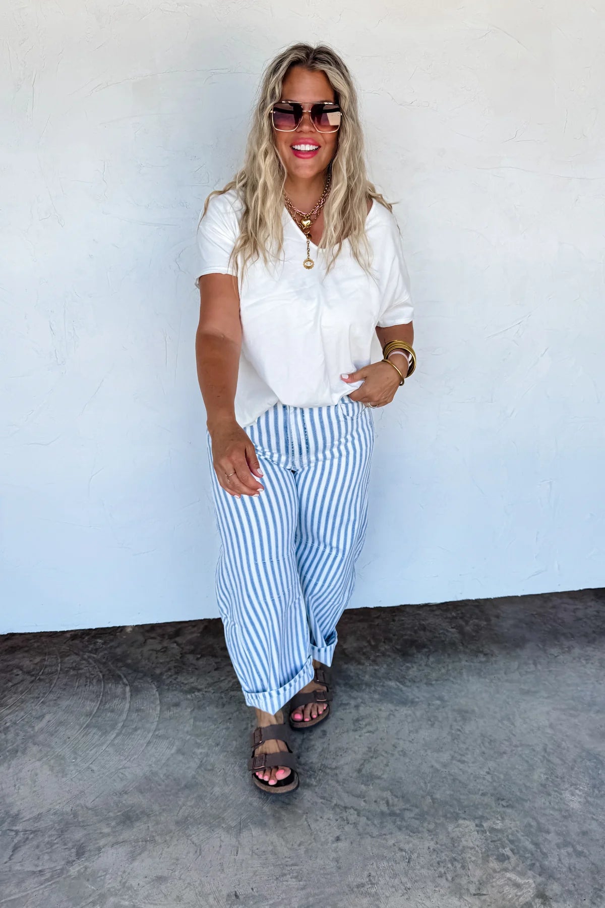 CLOSED PREORDER: Beachy Stripe Barrel Jean