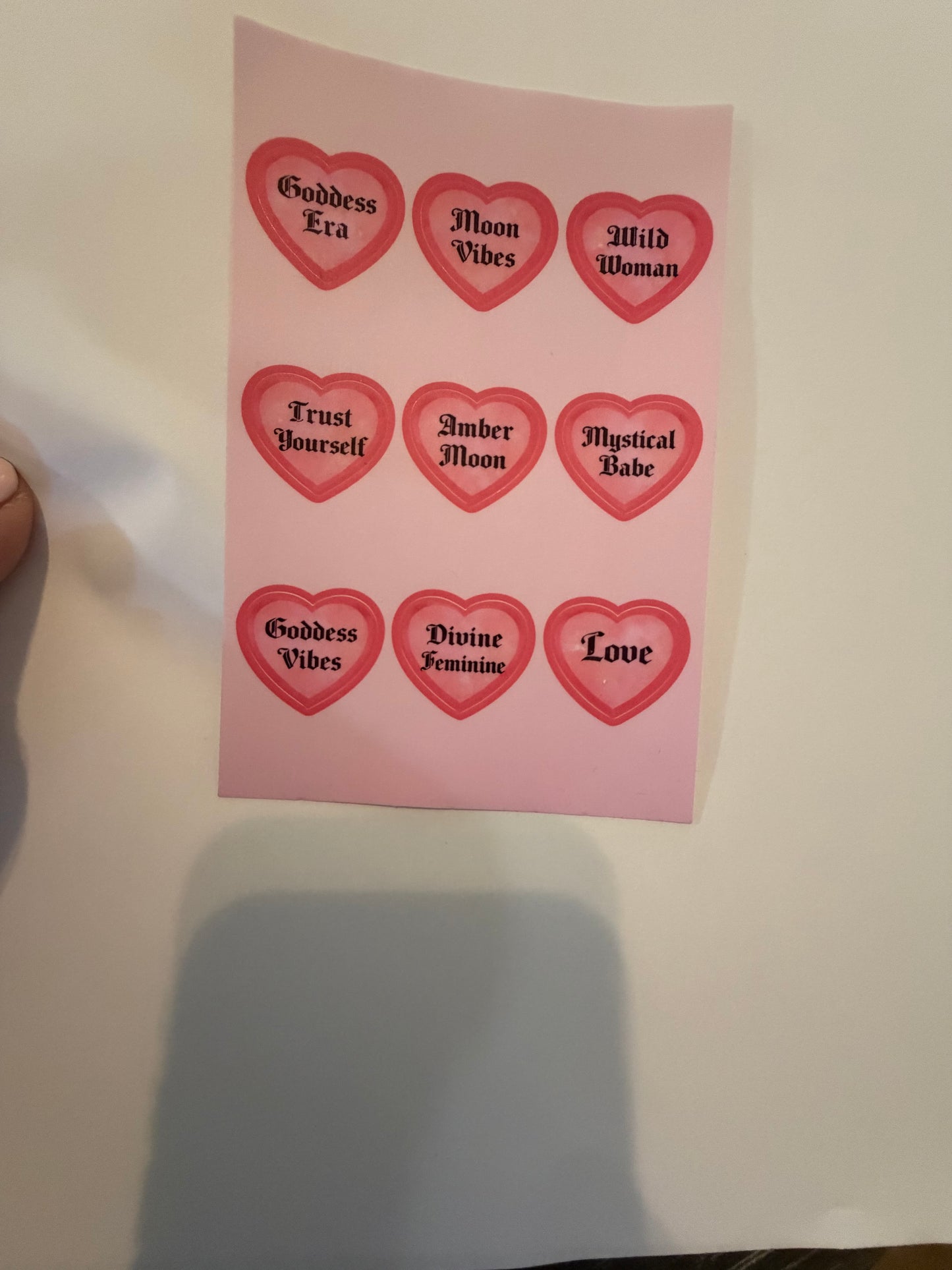 Amber Moon Conversation Heart Stickers
