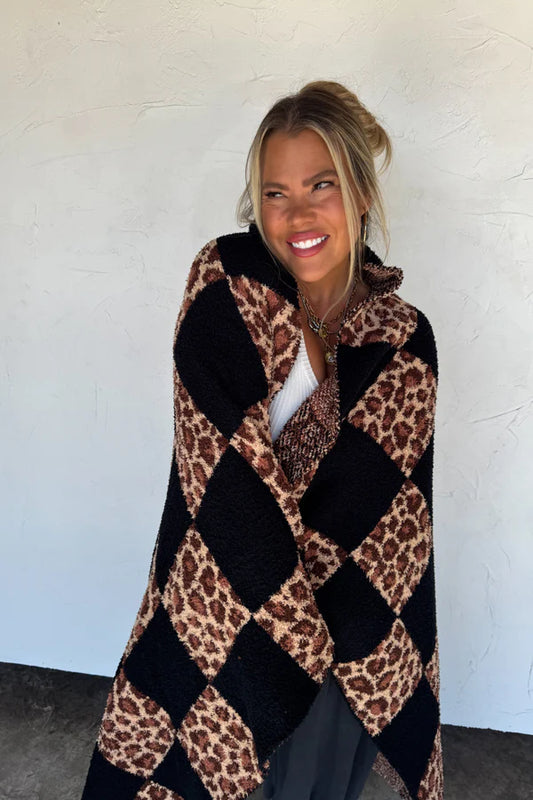 PREORDER: Checker Cheetah Cloud Blanket