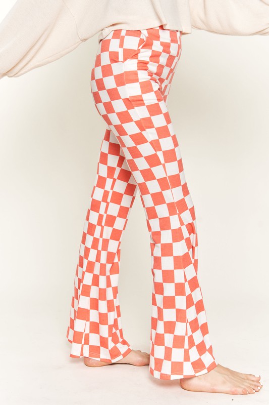 Checkered Pants in Pink or Orange