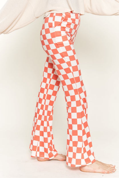 Checkered Pants in Pink or Orange