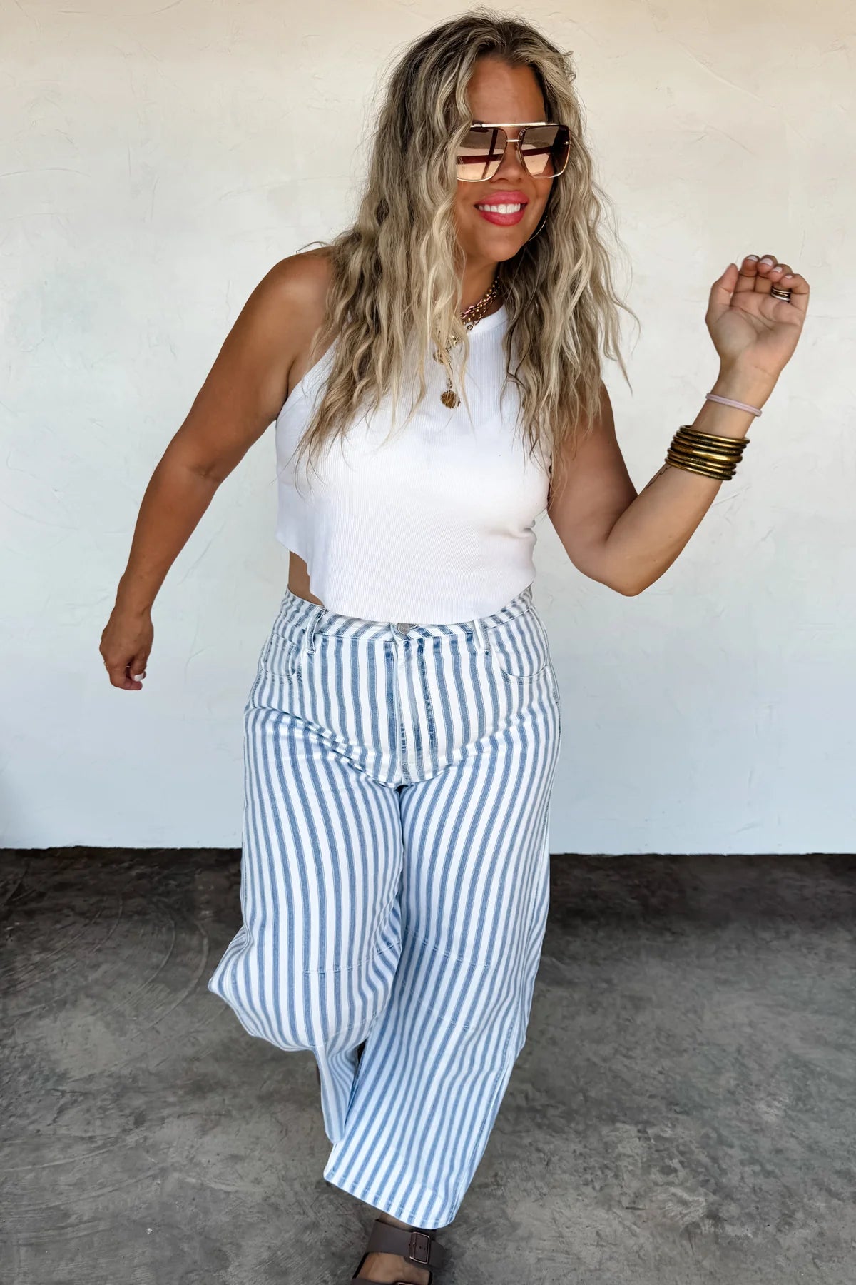 CLOSED PREORDER: Beachy Stripe Barrel Jean