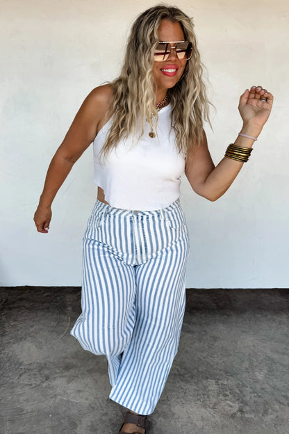 CLOSED PREORDER: Beachy Stripe Barrel Jean