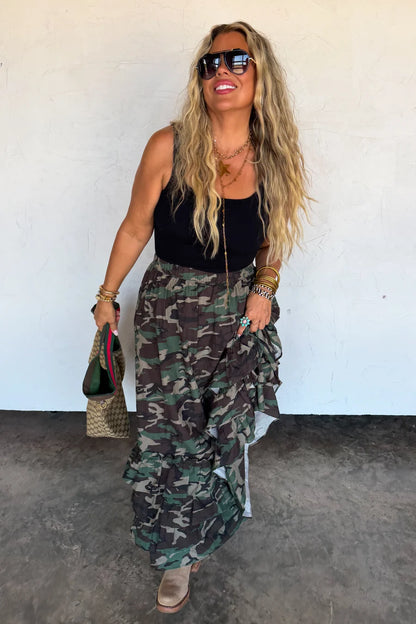 PREORDER: Hidden Gem Camo Maxi Skirt