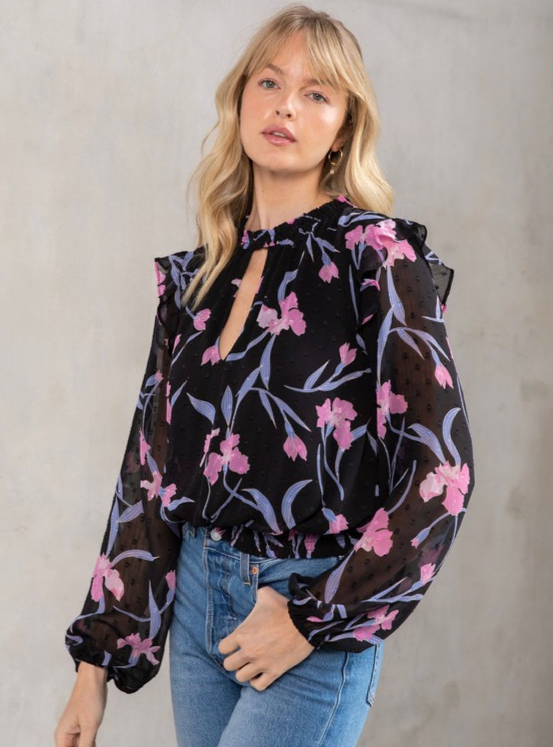 Amber Moon Revival: Floral Choker Blouse