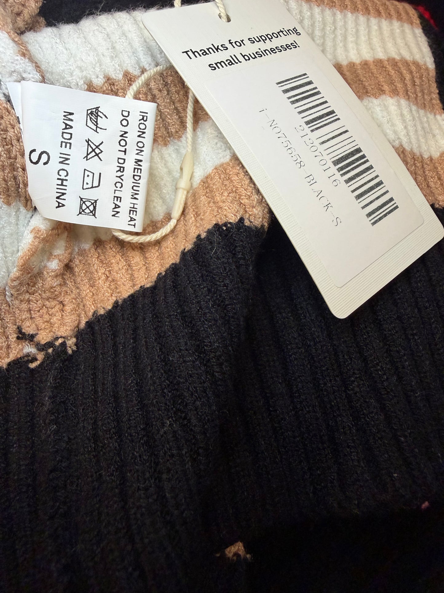 Amber Moon Revival: NWT Heavyweight Striped Colorblocked Long Cardigan Sweater