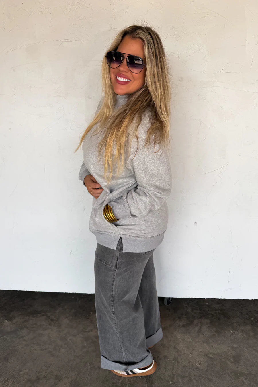 PREORDER: Spring Mock Neck Pocket Pullover