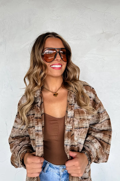 PREORDER: Juniper Bleached Plaid Top