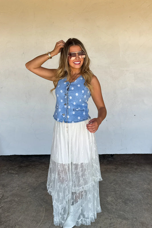 PREORDER: Sprinkle Me Denim Vest