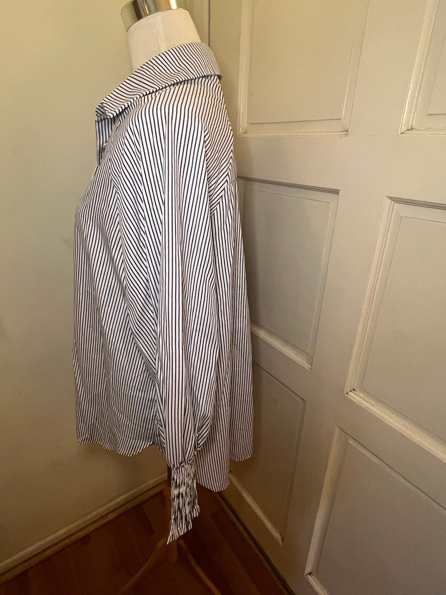 Amber Moon Revival: Striped Button Down w/ Smocked Cuffs