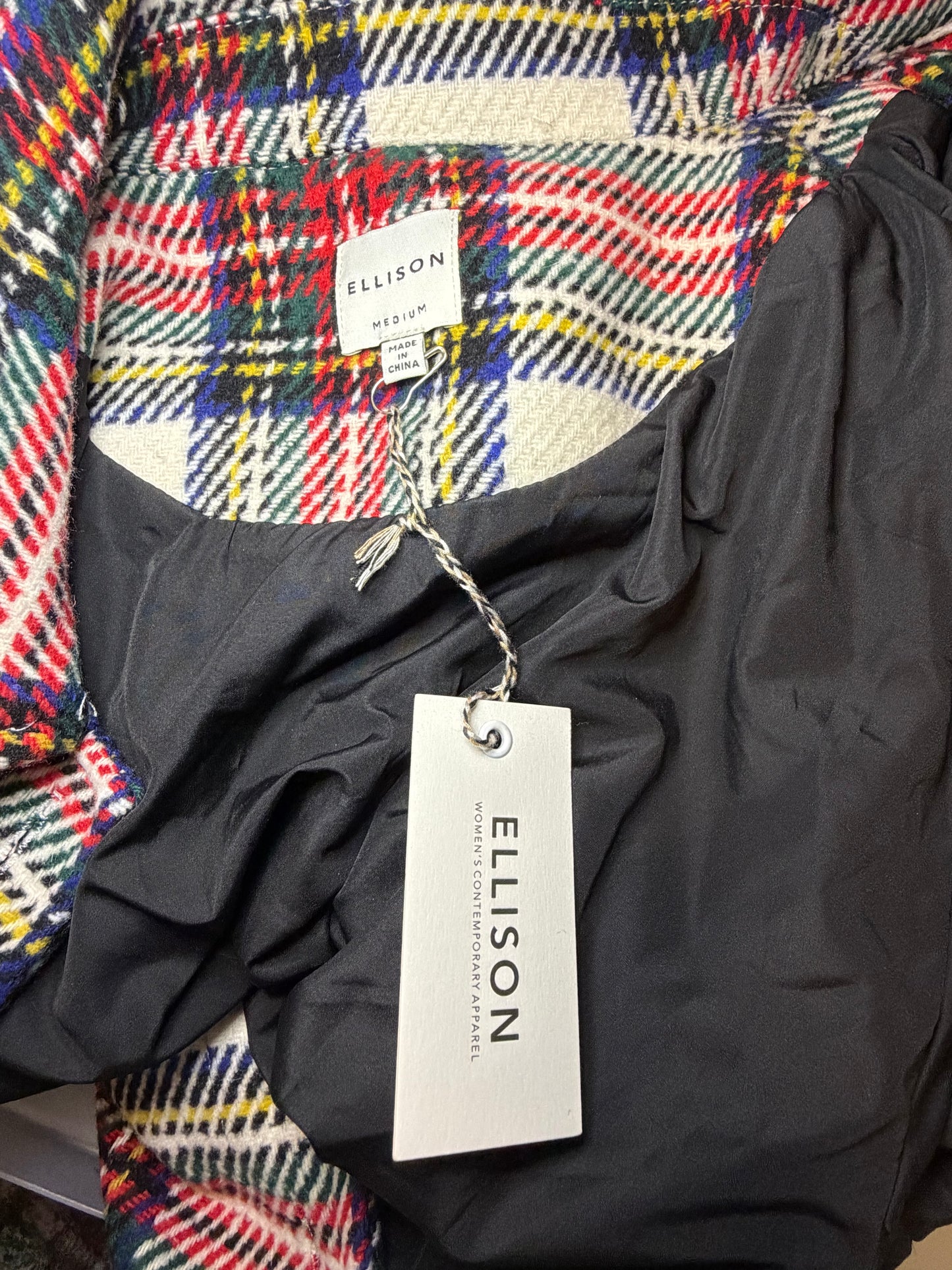 Amber Moon Revival: Oversized Red and White Shacket NWT