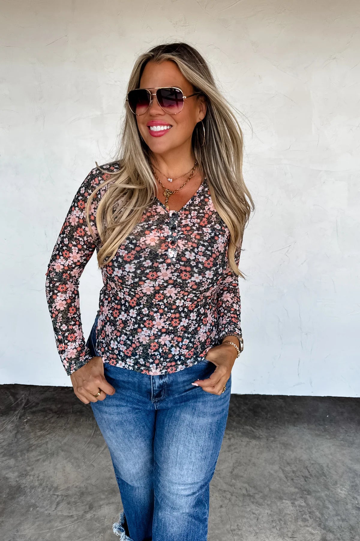 PREORDER: Annie V-Neck Mesh Top