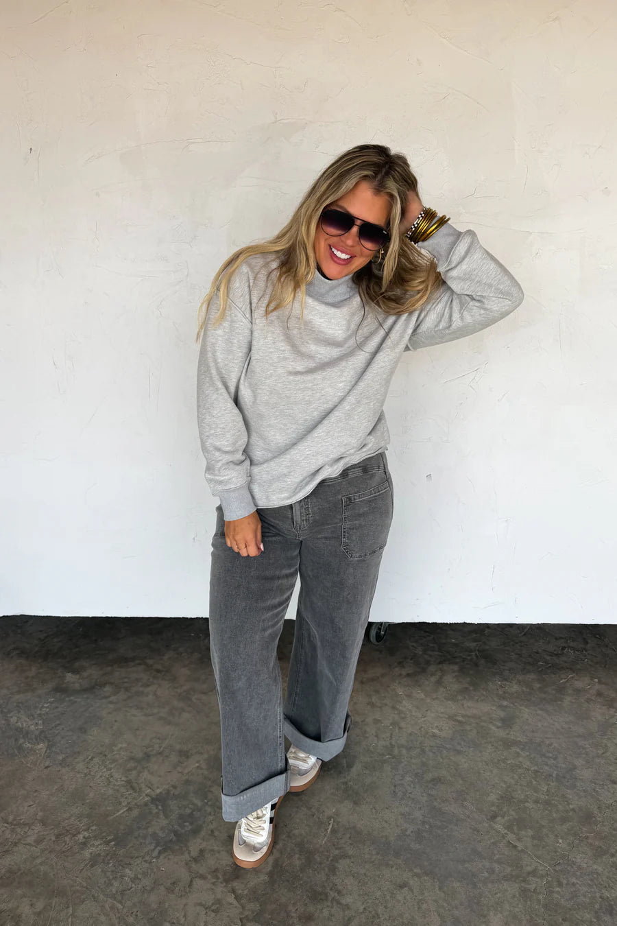 PREORDER: Spring Mock Neck Pocket Pullover