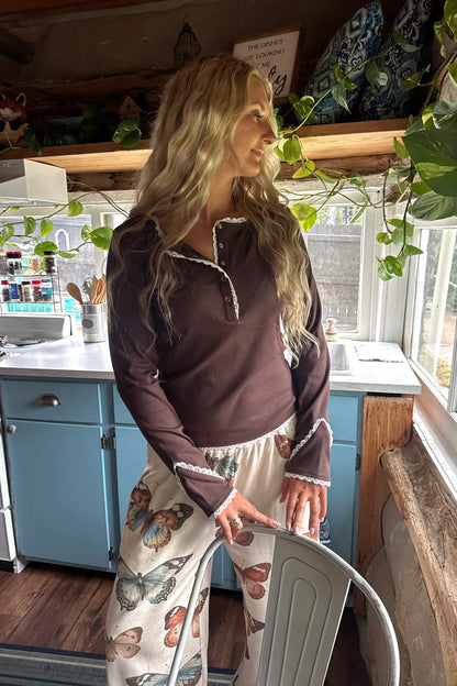 PREORDER: Rosie Lace Henley Top