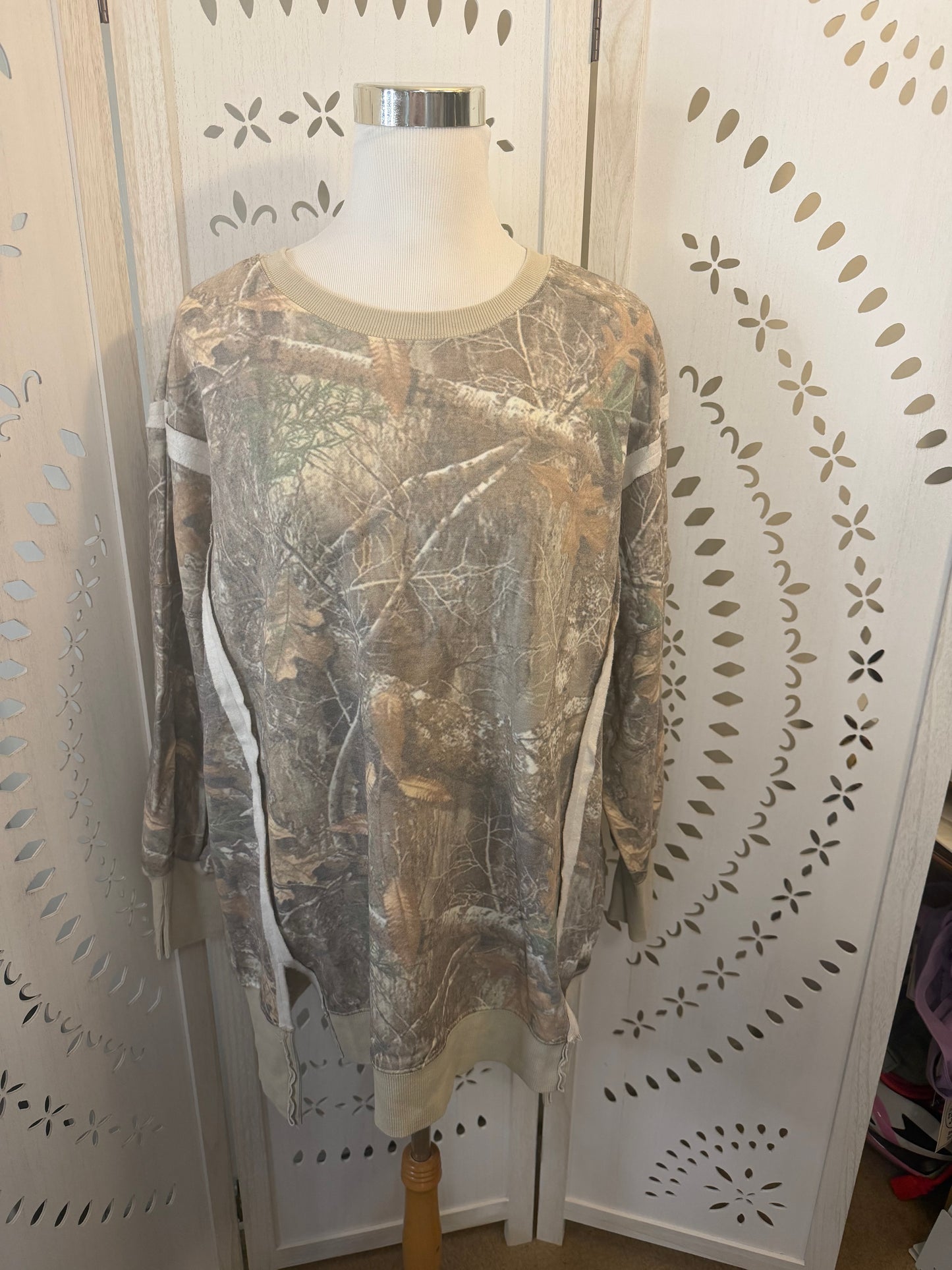 Amber Moon Revival: Green Camo Classic Crew Pullover