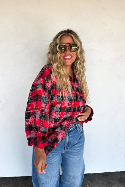 PREORDER: Juniper Bleached Plaid Top