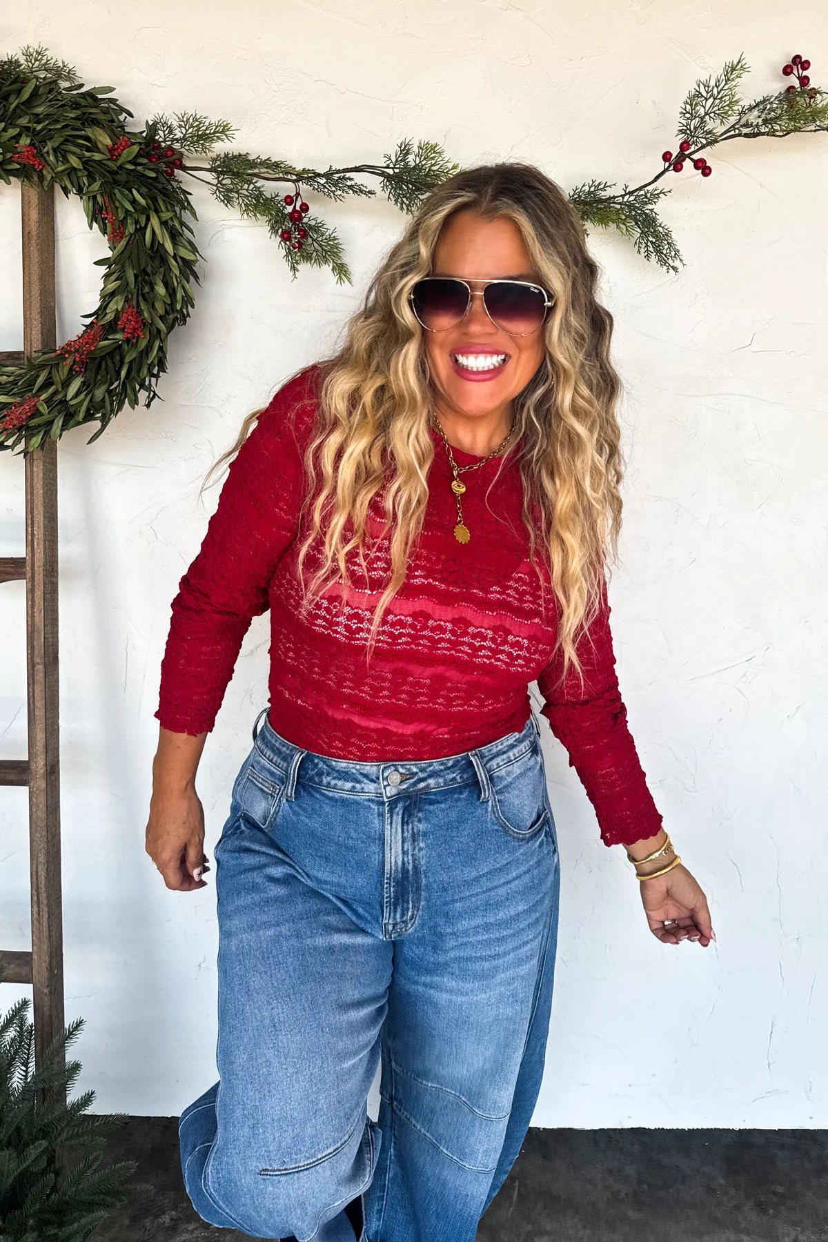 PREORDER: Long Sleeve Rosalie Lace Top