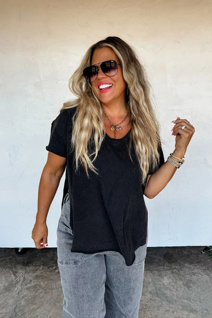 Camo V-Neck Boyfriend Tee