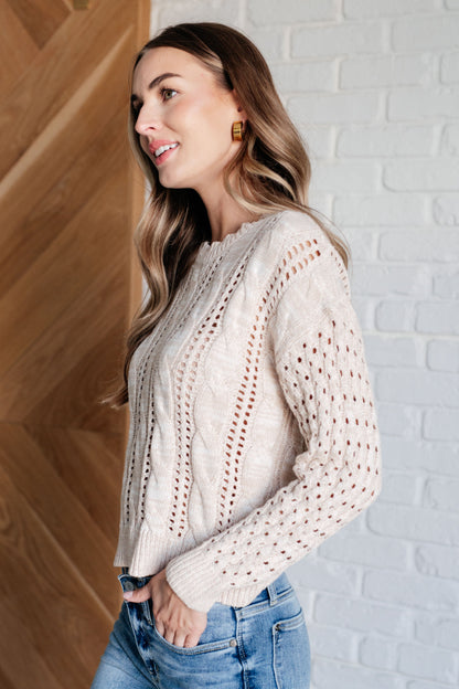 Delicate Cable Knit Sweater