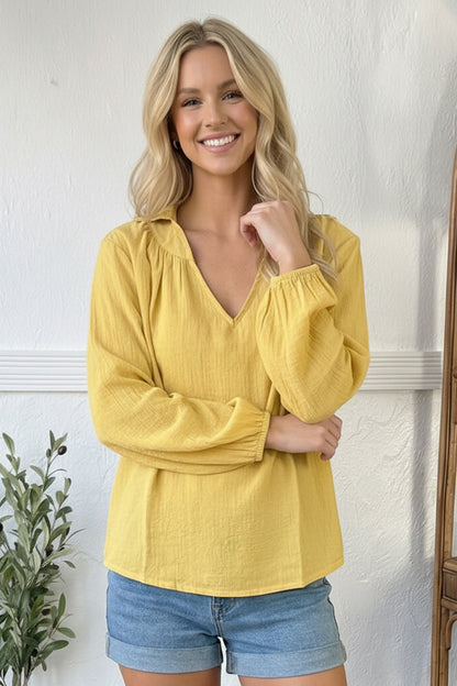 Sunny Side Up V Neck Blouse