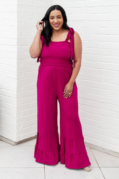 Flared Jumpsuit in Fuchsia