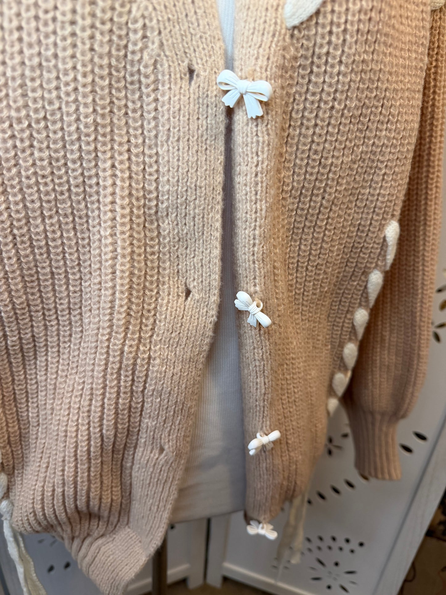 Amber Moon Revival: NWT Laced Bow Button Cardigan